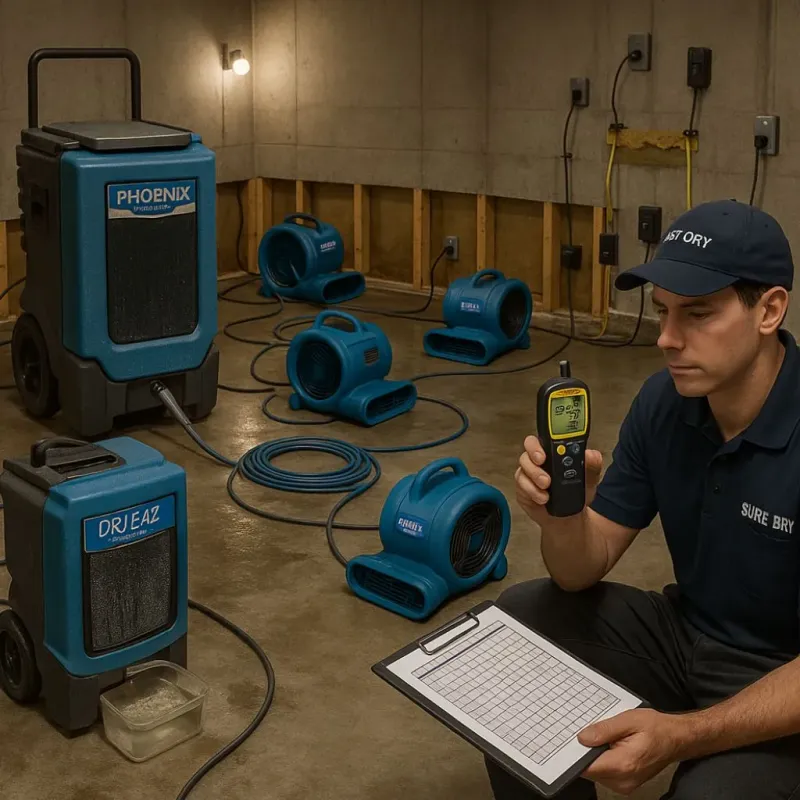 Structural Drying and Dehumidification process in Brandenburg, KY